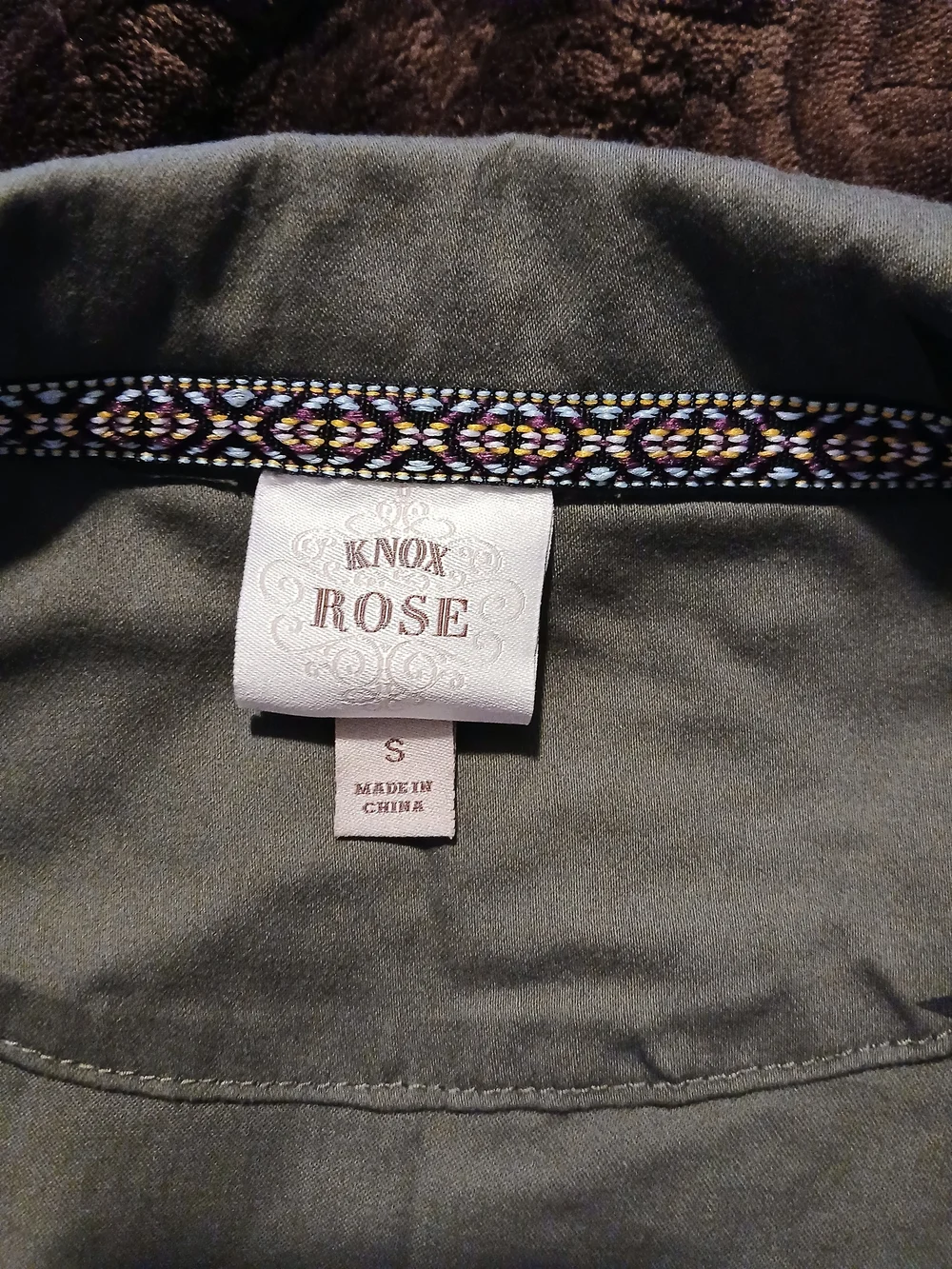 Knox Rose Olive Green Star Motif Utility Jacket - Picture 2 of 5